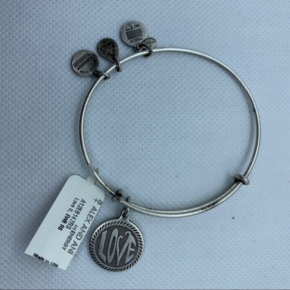 Alex & Ani Energy Love Retired Bracelet Silver NEW - Picture 2 of 5